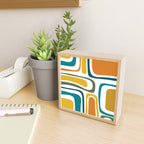 Palm Springs Midcentury Modern Abstract in Moroccan Teal, Orange, Mustard, Olive, and White Mini Art Print Gallery Image 2