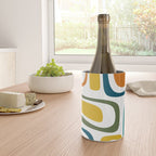 Palm Springs Midcentury Modern Abstract in Moroccan Teal, Orange, Mustard, Olive, and White Wine Chiller Gallery Image 4