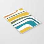 Palm Springs Midcentury Modern Abstract in Moroccan Teal, Orange, Mustard, Olive, and White Notebook Gallery Image 3