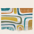 Palm Springs Midcentury Modern Abstract in Moroccan Teal, Orange, Mustard, Olive, and White Wall Hanging Gallery Image 1