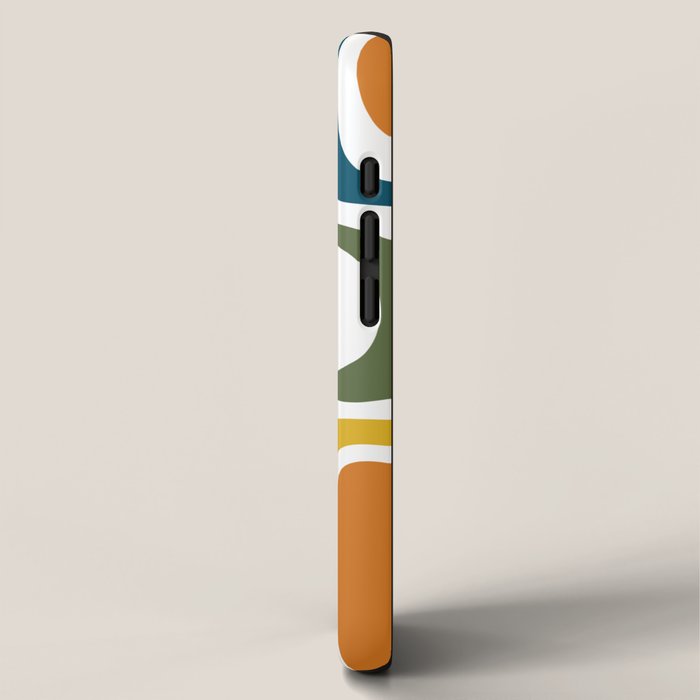 Palm Springs Midcentury Modern Abstract in Moroccan Teal, Orange, Mustard, Olive, and White iPhone Case Gallery Image 2