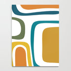 Palm Springs Midcentury Modern Abstract in Moroccan Teal, Orange, Mustard, Olive, and White Notebook Gallery Image 4