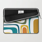 Palm Springs Midcentury Modern Abstract in Moroccan Teal, Orange, Mustard, Olive, and White Laptop Sleeve Gallery Image 2
