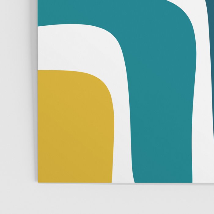 Palm Springs Midcentury Modern Abstract in Moroccan Teal, Orange, Mustard, Olive, and White Poster Gallery Image 3