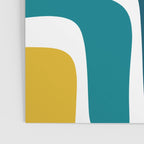 Palm Springs Midcentury Modern Abstract in Moroccan Teal, Orange, Mustard, Olive, and White Poster Gallery Image 3