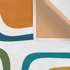 Palm Springs Midcentury Modern Abstract in Moroccan Teal, Orange, Mustard, Olive, and White Wall Tapestry Gallery Image 3