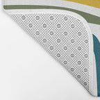 Palm Springs Midcentury Modern Abstract in Moroccan Teal, Orange, Mustard, Olive, and White Bath Mat Gallery Image 2