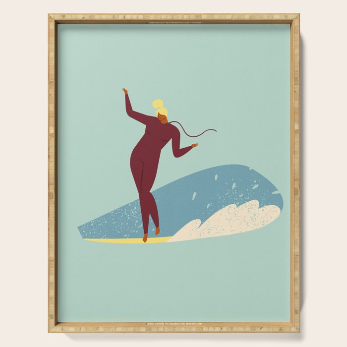 Surf girl Serving Tray Gallery Image 1