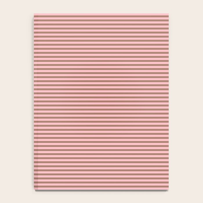 Ultra Fine Stripes Narrow Stripe Pattern in Mocha Brown and Pink Notebook Gallery Image 4