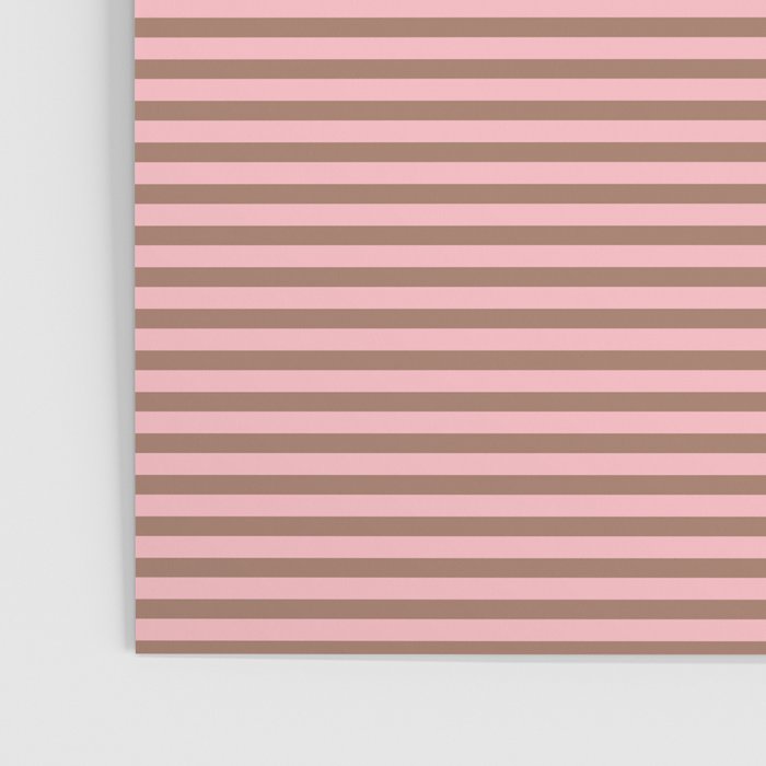Ultra Fine Stripes Narrow Stripe Pattern in Mocha Brown and Pink Poster Gallery Image 3