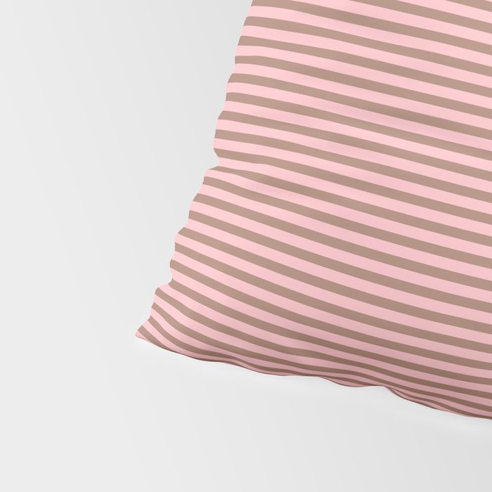 Ultra Fine Stripes Narrow Stripe Pattern in Mocha Brown and Pink Pillow Sham Gallery Image 4