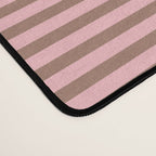 Ultra Fine Stripes Narrow Stripe Pattern in Mocha Brown and Pink Desk Mat Gallery Image 4