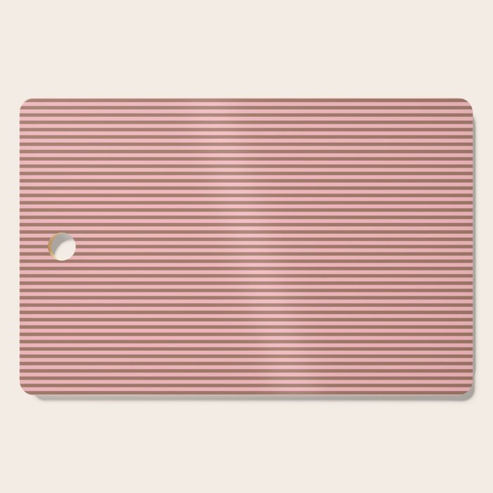 Ultra Fine Stripes Narrow Stripe Pattern in Mocha Brown and Pink Cutting Board Gallery Image 1