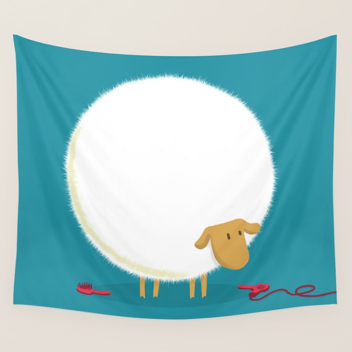 Fluffy Sheep Wall Tapestry Gallery Image 4
