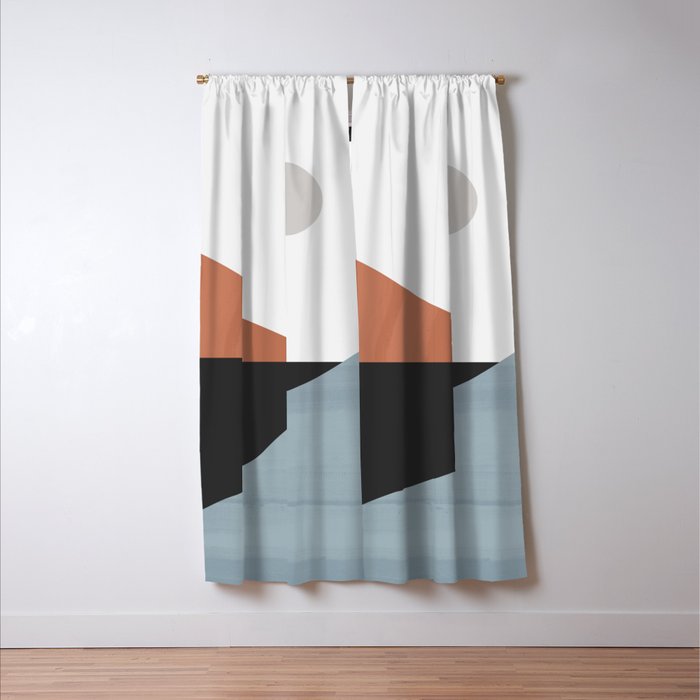 Minimal Abstract Art Landscape 7 Window Curtain Gallery Image 3