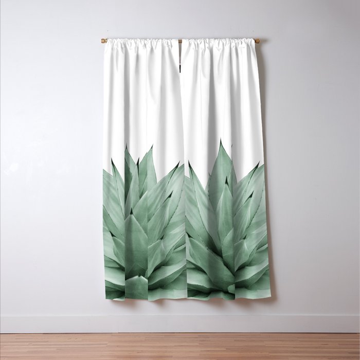 Agave Green Summer Vibes #1 #tropical #decor #art #society6 Window Curtain Gallery Image 3