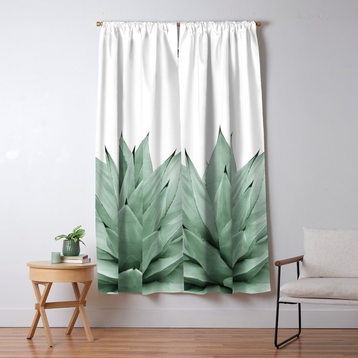 Agave Green Summer Vibes #1 #tropical #decor #art #society6 Window Curtain Gallery Image 5