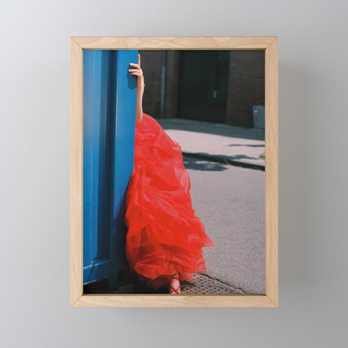 Red Dress and Shoes Peek | Fashion Editorial Mini Art Print Gallery Image 1