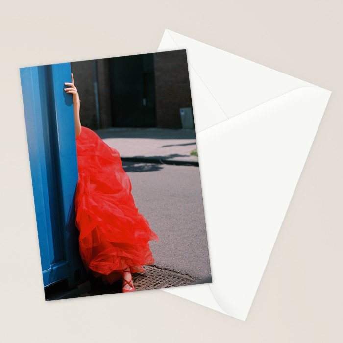 Red Dress and Shoes Peek | Fashion Editorial Stationery Card Gallery Image 2
