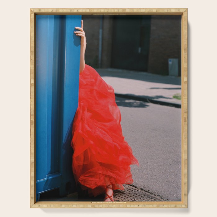 Red Dress and Shoes Peek | Fashion Editorial Serving Tray Gallery Image 1