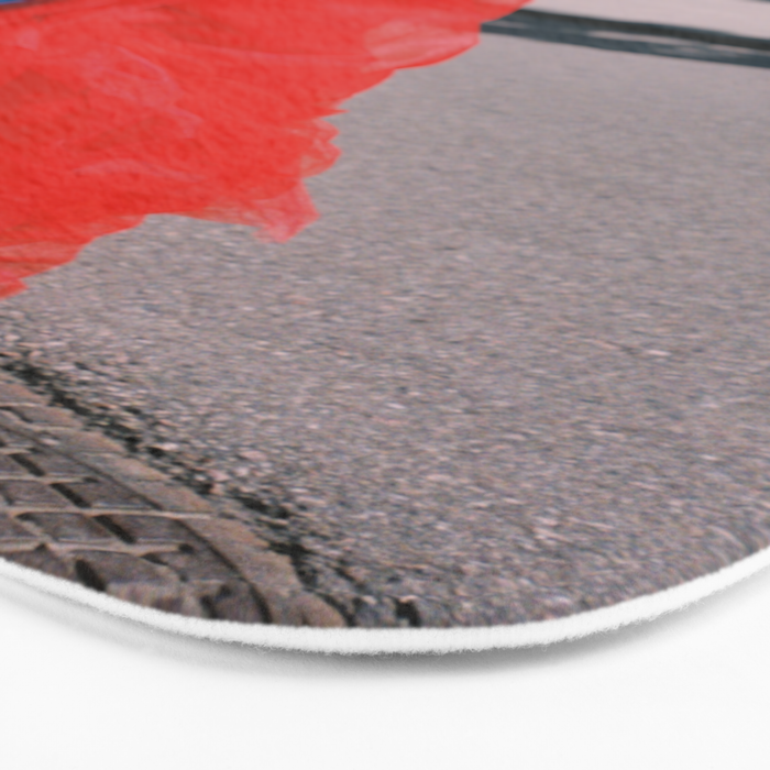 Red Dress and Shoes Peek | Fashion Editorial Bath Mat Gallery Image 3