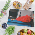 Red Dress and Shoes Peek | Fashion Editorial Cutting Board Gallery Image 2