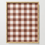 Coffee Brown & Cream Gingham Pattern Serving Tray Gallery Image 1