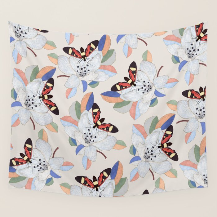 Magnolia flower and insect Wall Tapestry Gallery Image 4