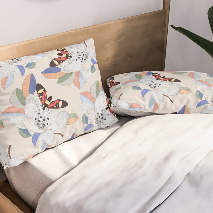 Magnolia flower and insect Pillow Sham Gallery Image 2