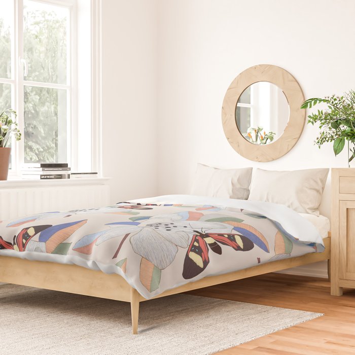 Magnolia flower and insect Duvet Cover Gallery Image 2