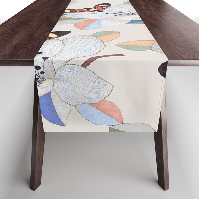 Magnolia flower and insect Table Runner Gallery Image 1