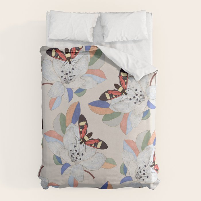 Magnolia flower and insect Duvet Cover Gallery Image 1