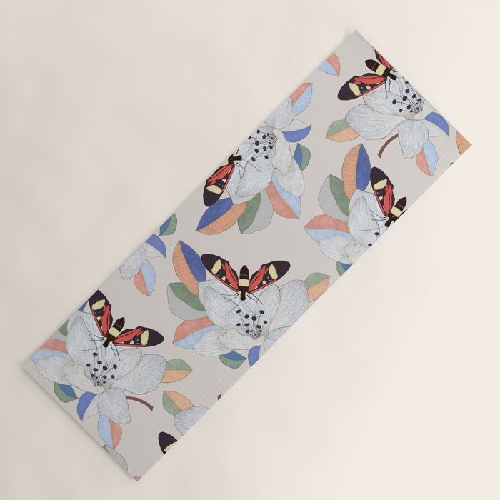 Magnolia flower and insect Yoga Mat Gallery Image 1