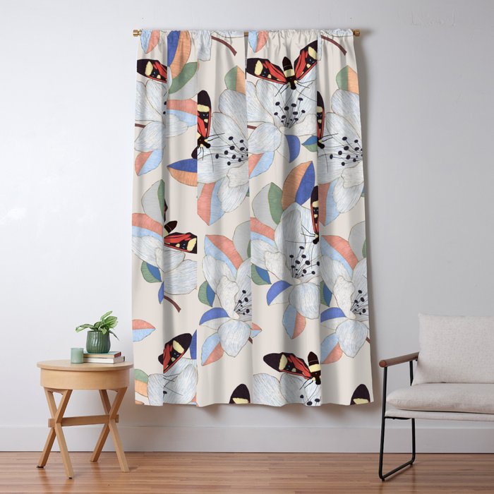 Magnolia flower and insect Window Curtain Gallery Image 5