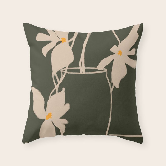 Green Symphony - The Jar Collection Throw Pillow Gallery Image 1