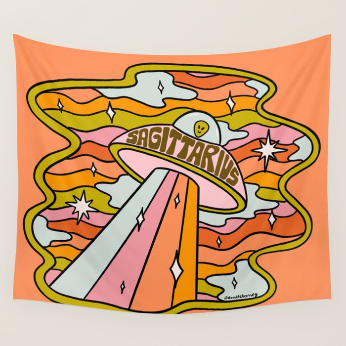 Sagittarius UFO Wall Tapestry Gallery Image 4