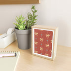 Cute Hair Bows & Stars in Burnt Red & Yellow Mini Art Print Gallery Image 2