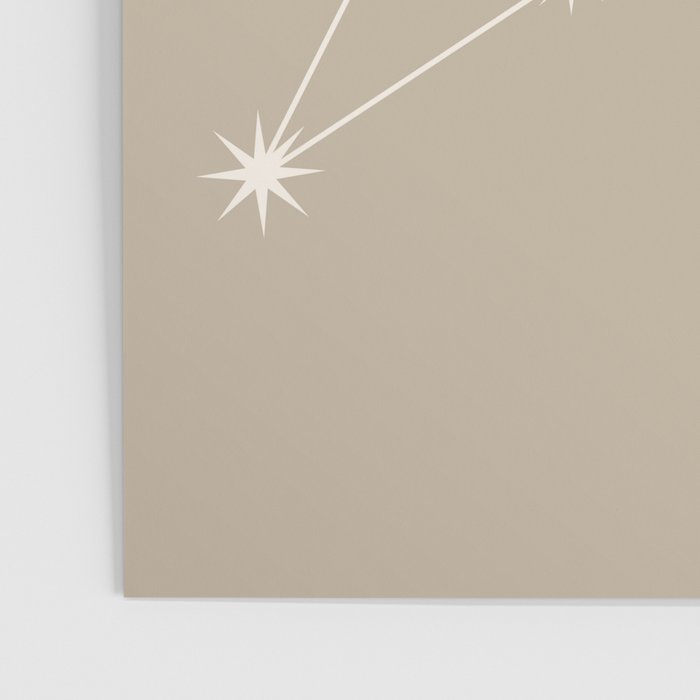 Leo Zodiac Star Constellation Line Art Beige Poster Gallery Image 3