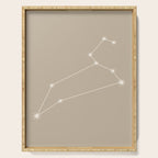 Leo Zodiac Star Constellation Line Art Beige Serving Tray Gallery Image 1