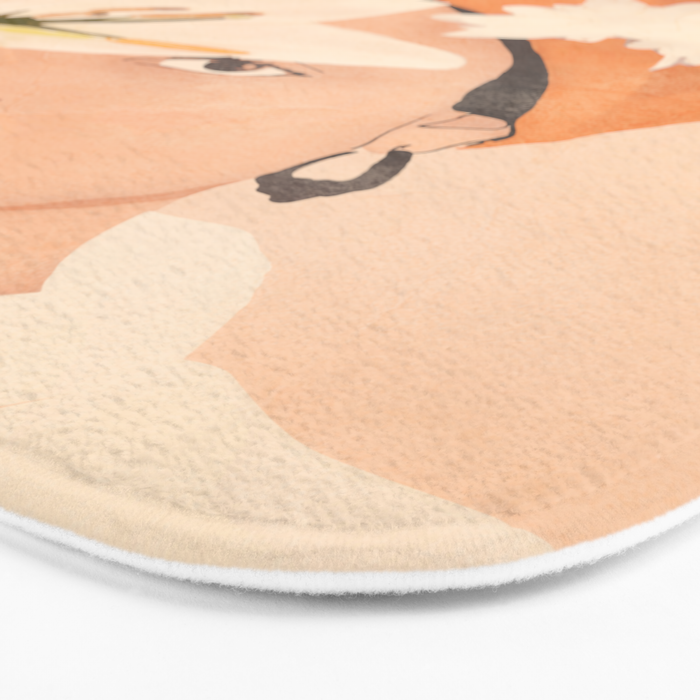 Girl with Flowers Illustration Bath Mat Gallery Image 3