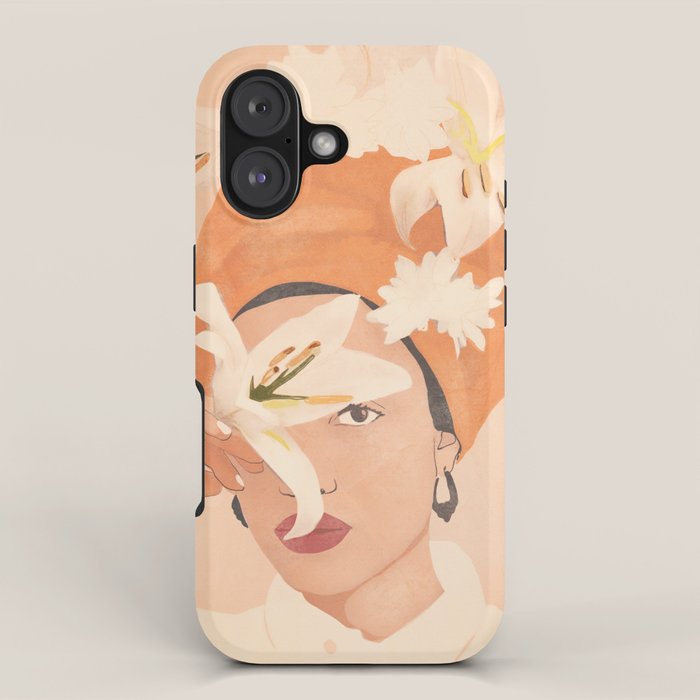 Girl with Flowers Illustration iPhone Case Gallery Image 1