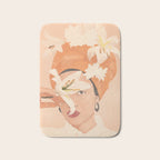 Girl with Flowers Illustration Bath Mat Gallery Image 1