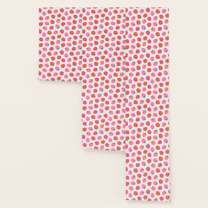 Strawberry Toss on Checks - Pink and Green Wallpaper Gallery Image 3