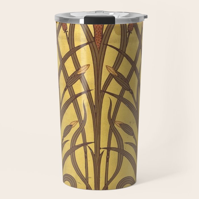 Walter Crane Rush & Iris Art Nouveau Travel Mug Gallery Image 1