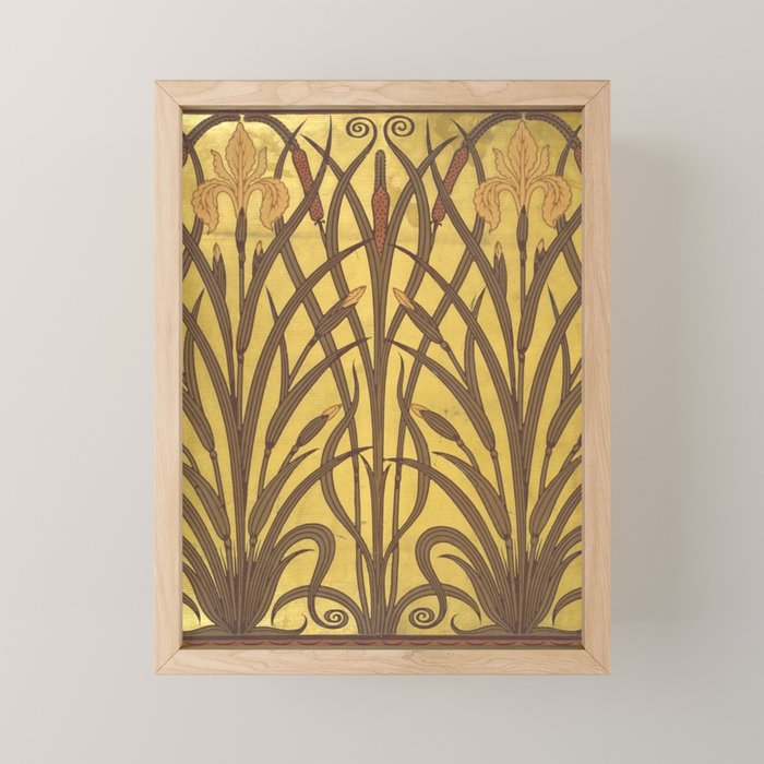 Walter Crane Rush & Iris Art Nouveau Mini Art Print Gallery Image 1