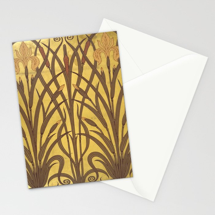 Walter Crane Rush & Iris Art Nouveau Stationery Card Gallery Image 2