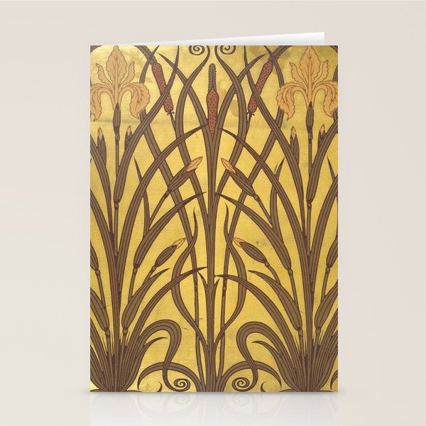 Walter Crane Rush & Iris Art Nouveau Stationery Card Gallery Image 1