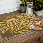 Walter Crane Rush & Iris Art Nouveau Outdoor Rug Gallery Image 2