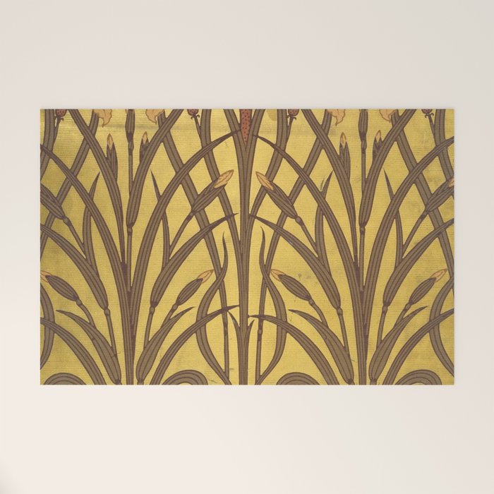 Walter Crane Rush & Iris Art Nouveau Welcome Mat Gallery Image 1