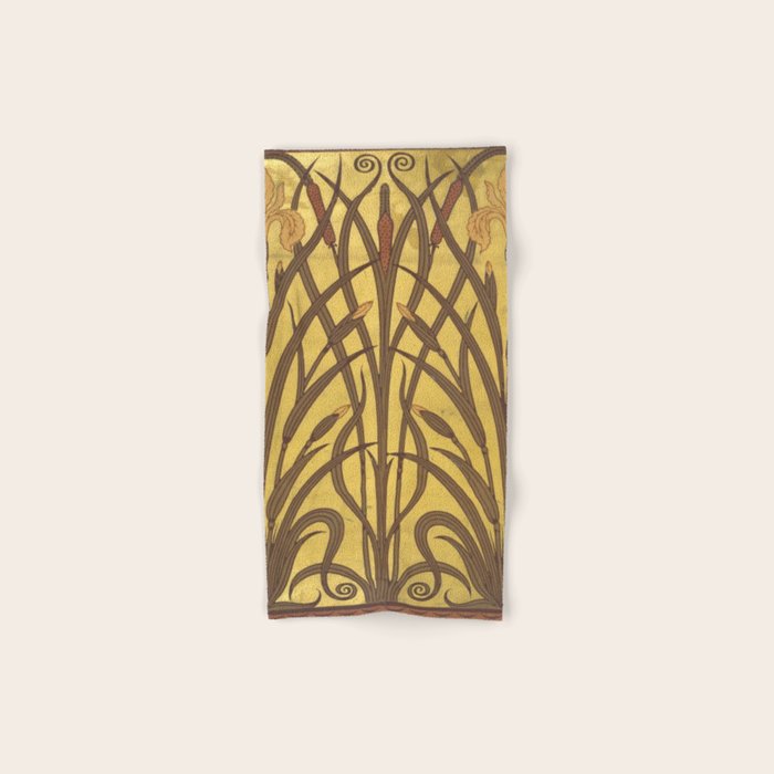 Walter Crane Rush & Iris Art Nouveau Bath Towel Gallery Image 1